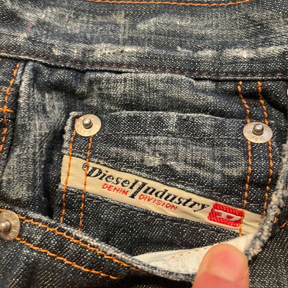 Vintage Y2K Diesel Industry Zink Low Rise Bootcut Denim Jeans 30x29 Italy Cotton - Picture 4 of 13